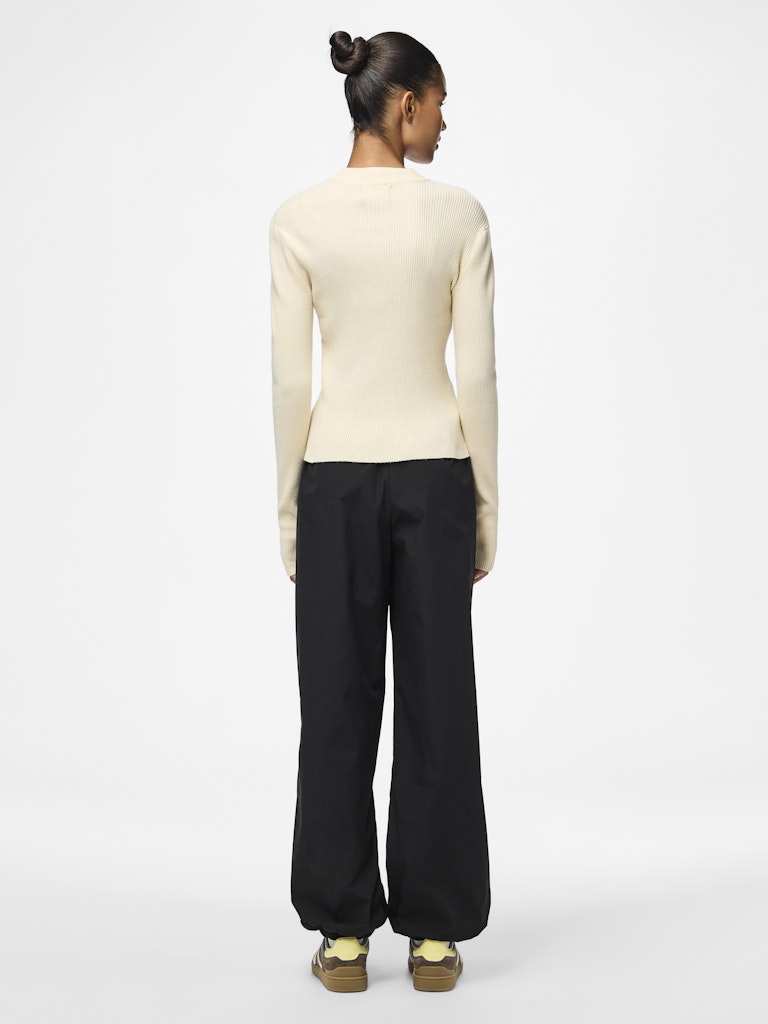 Zip Front Funnel Neck Cream