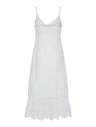 Broiderie Anglaise Spaghetti Strap Dress White