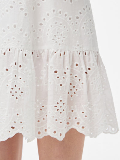 Broiderie Anglaise Spaghetti Strap Dress White