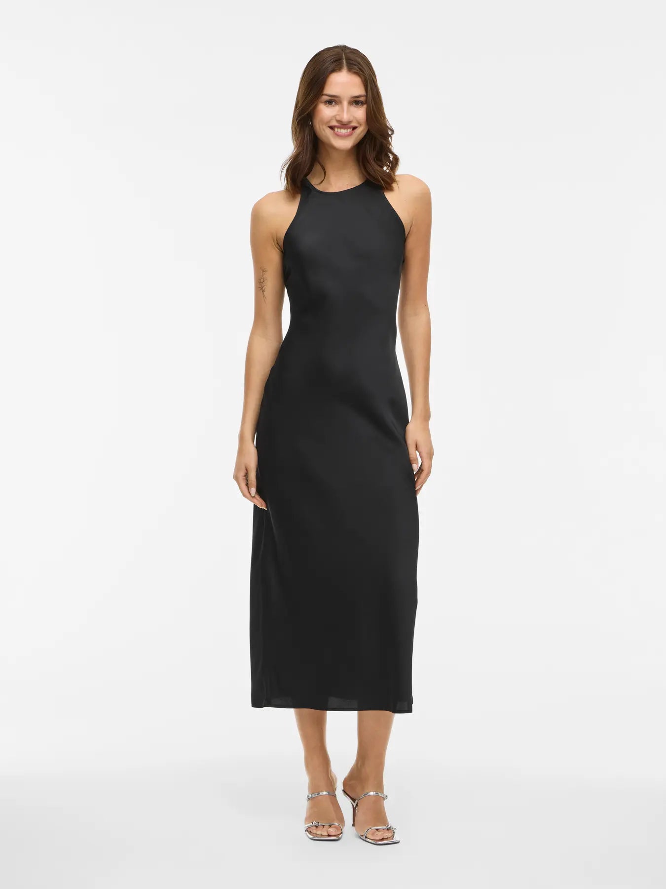 Viellette Satin Dress Black