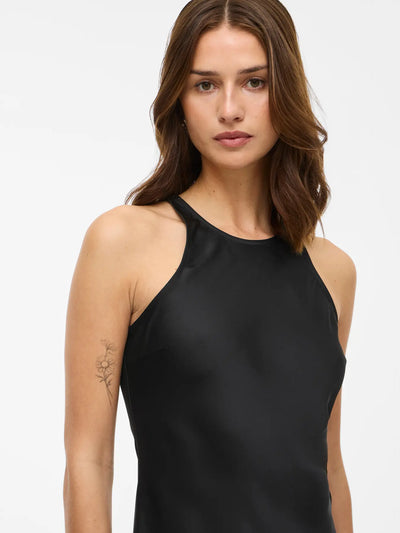 Viellette Satin Dress Black