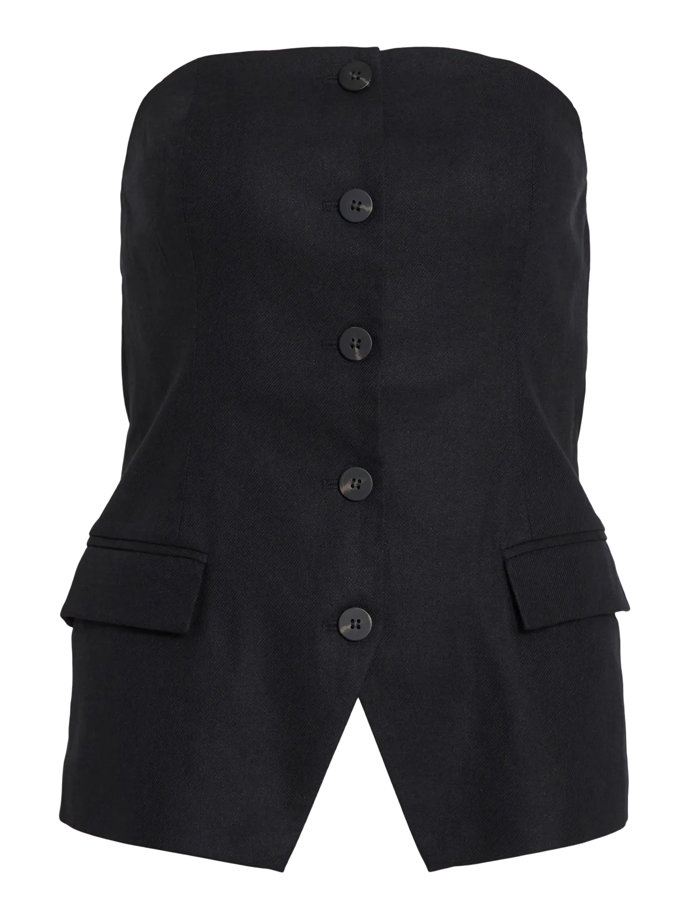 Strapless Linen Top Black