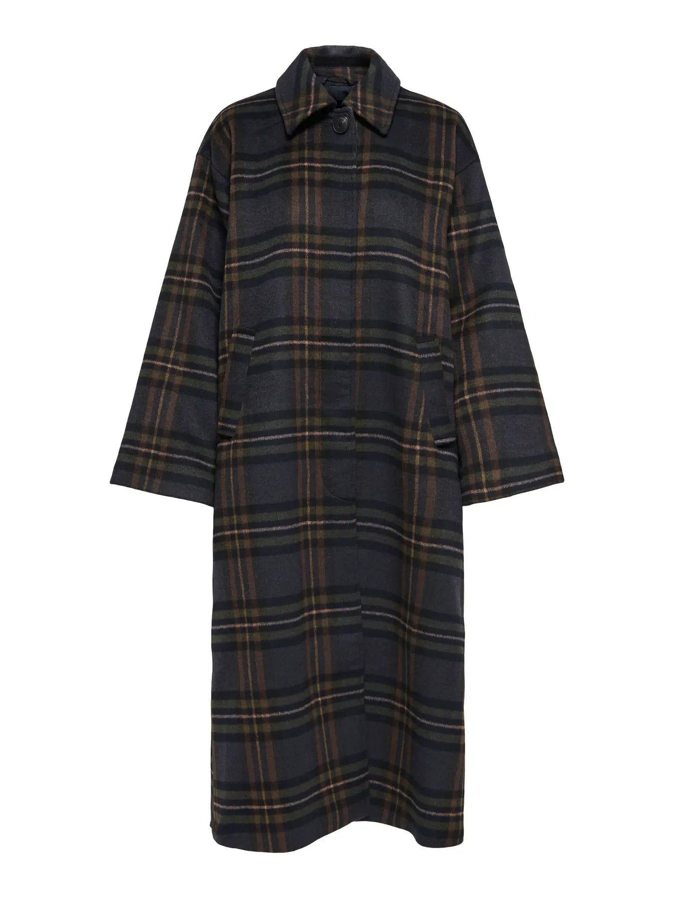 Maxi Plaid Coat Green