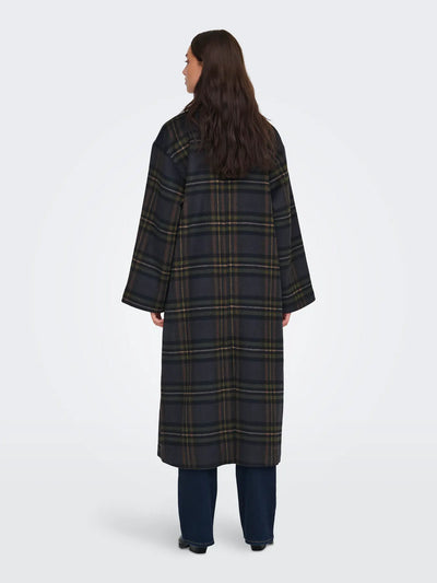 Maxi Plaid Coat Green