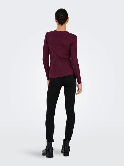 Diamond Slimline Jumper Claret