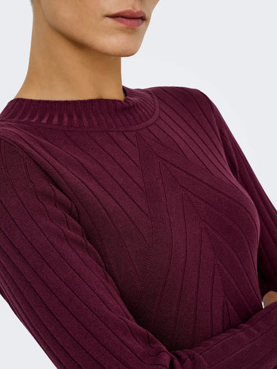 Diamond Slimline Jumper Claret