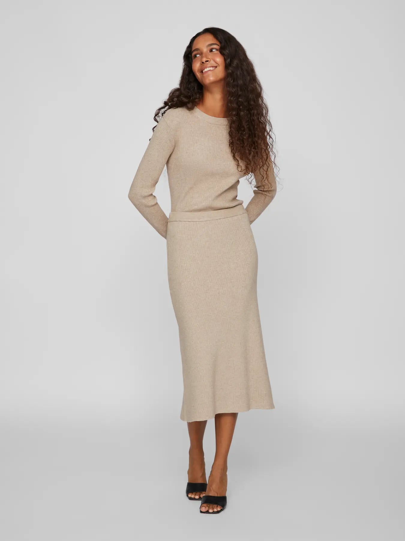 Kate Knitted Skirt Taupe