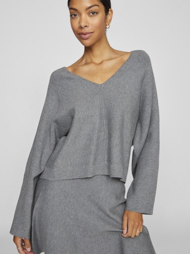 Premium V-Neck Jumper Grey