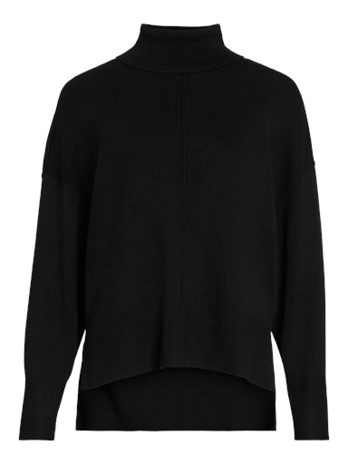 Seam Front Roll Neck Jumper Black