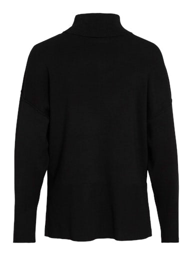 Seam Front Roll Neck Jumper Black