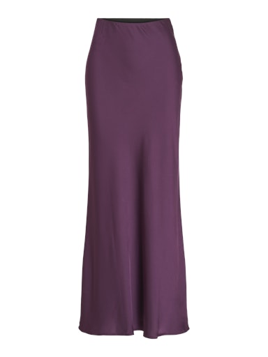 Maxi Satin Skirt Plum