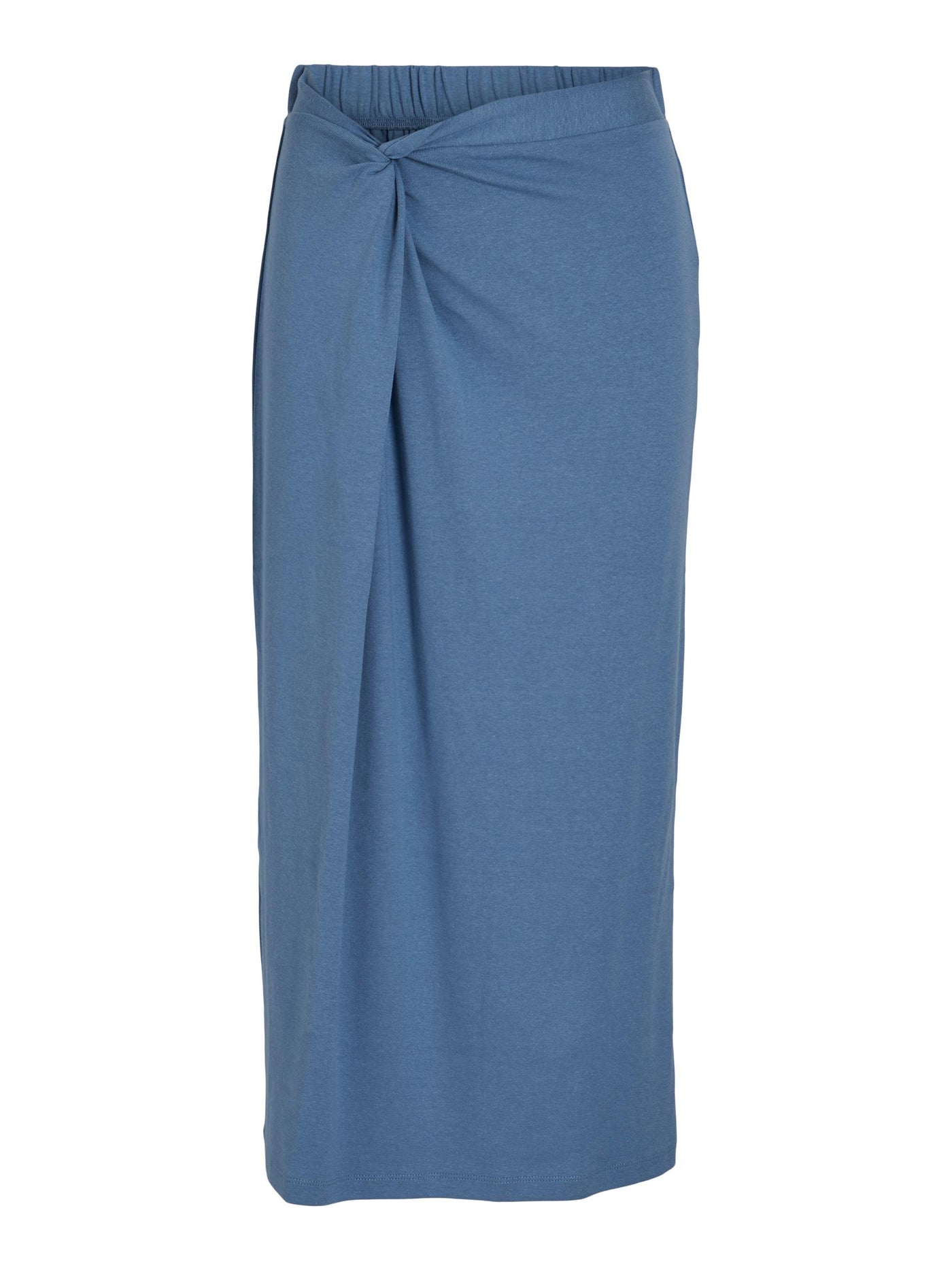 Jersey Wrap Effect Skirt Blue