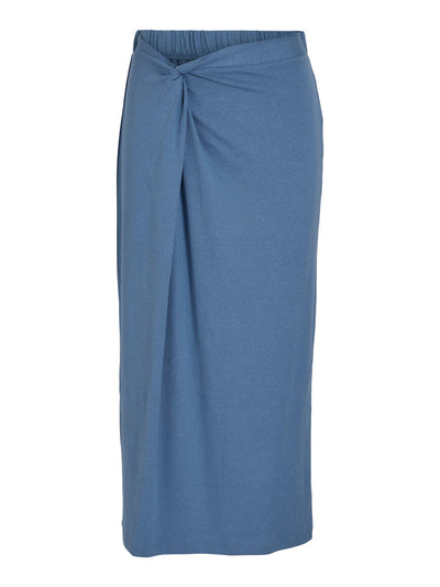 Jersey Wrap Effect Skirt Blue