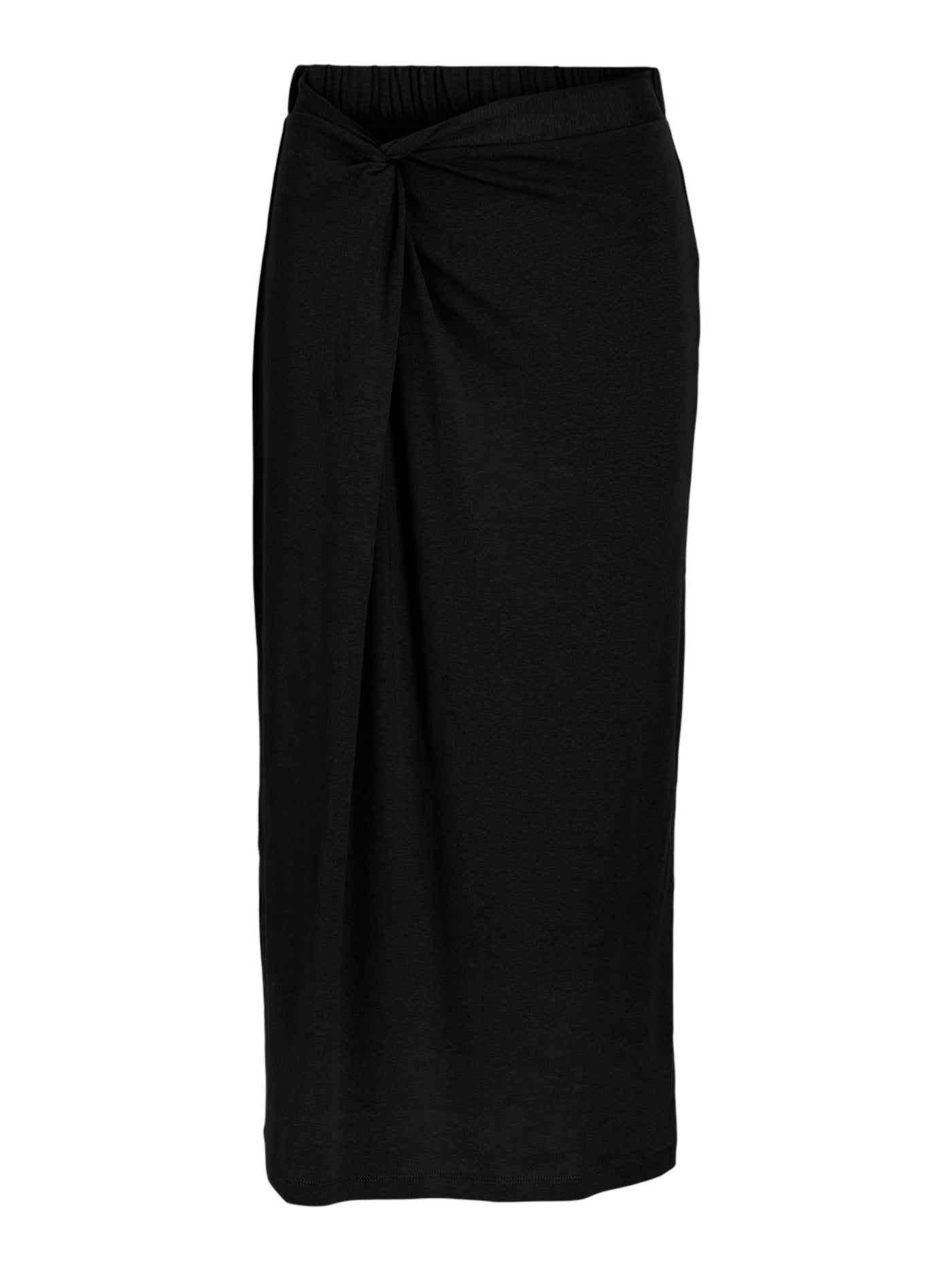 Jersey Wrap Effect Skirt Black