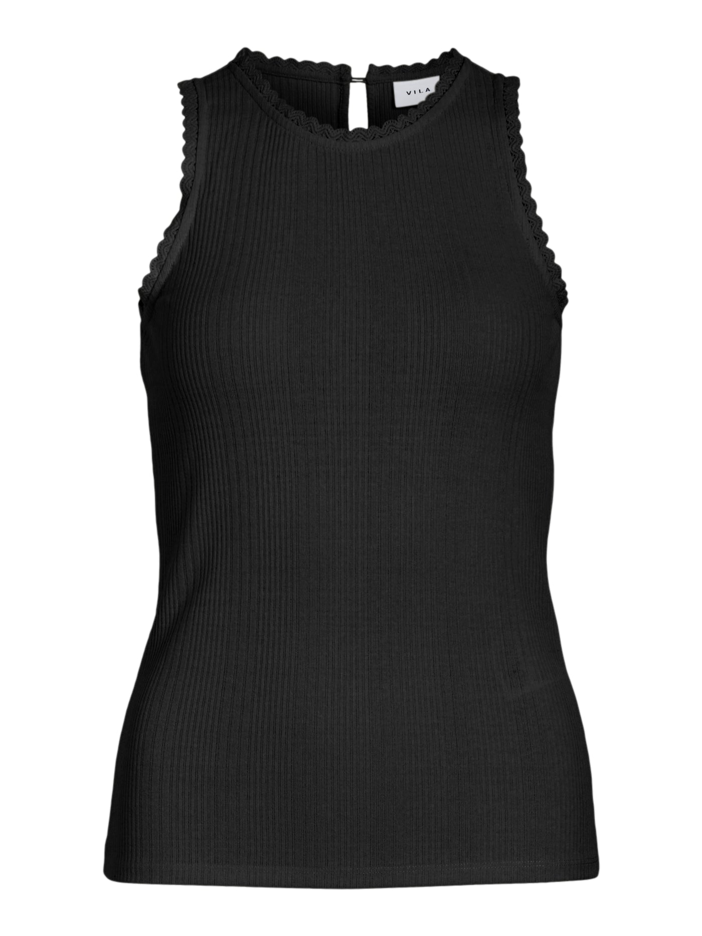 Ribbed Racer Cami Black