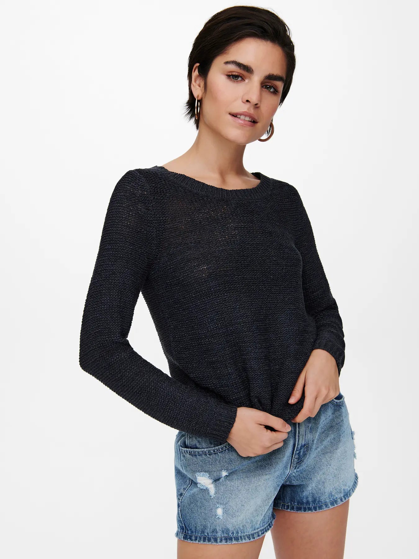 Geena Long Sleeve Jumper Navy
