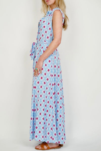 Goa Sleeveless Shirt Dress Blue/Pink