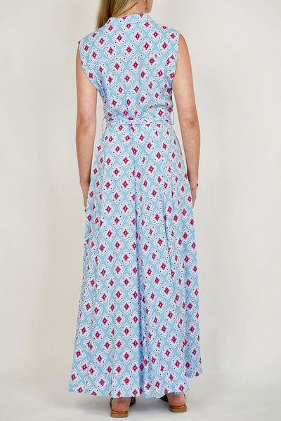 Goa Sleeveless Shirt Dress Blue/Pink