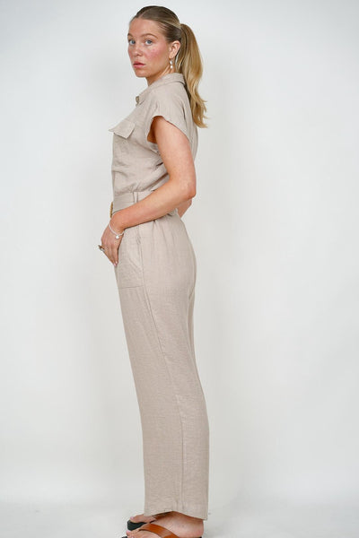 Latte Linen Jumpsuit