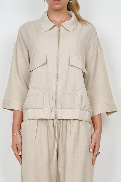 Exquiss's Linen Bomber Jacket