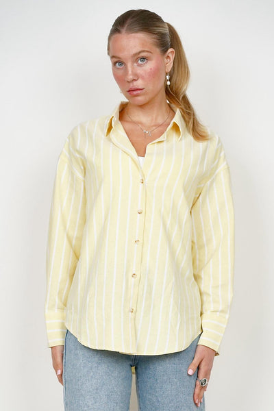Lemon Pinstripe Blouse