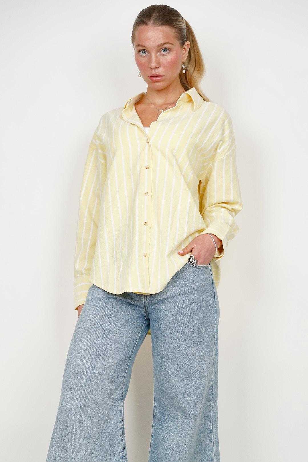 Lemon Pinstripe Blouse