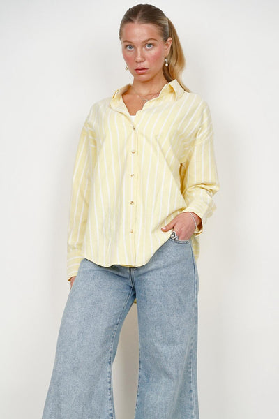 Lemon Pinstripe Blouse