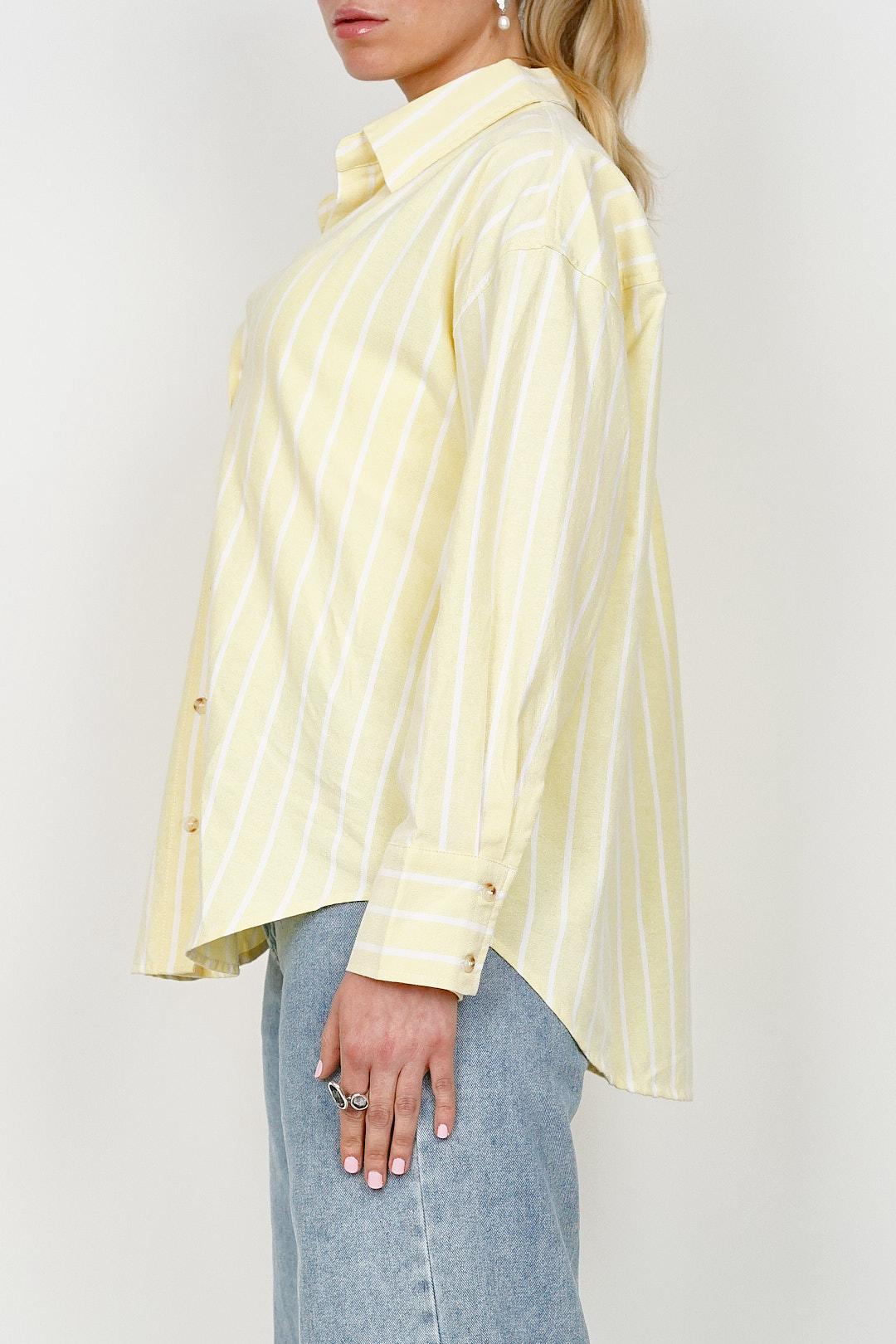 Lemon Pinstripe Blouse