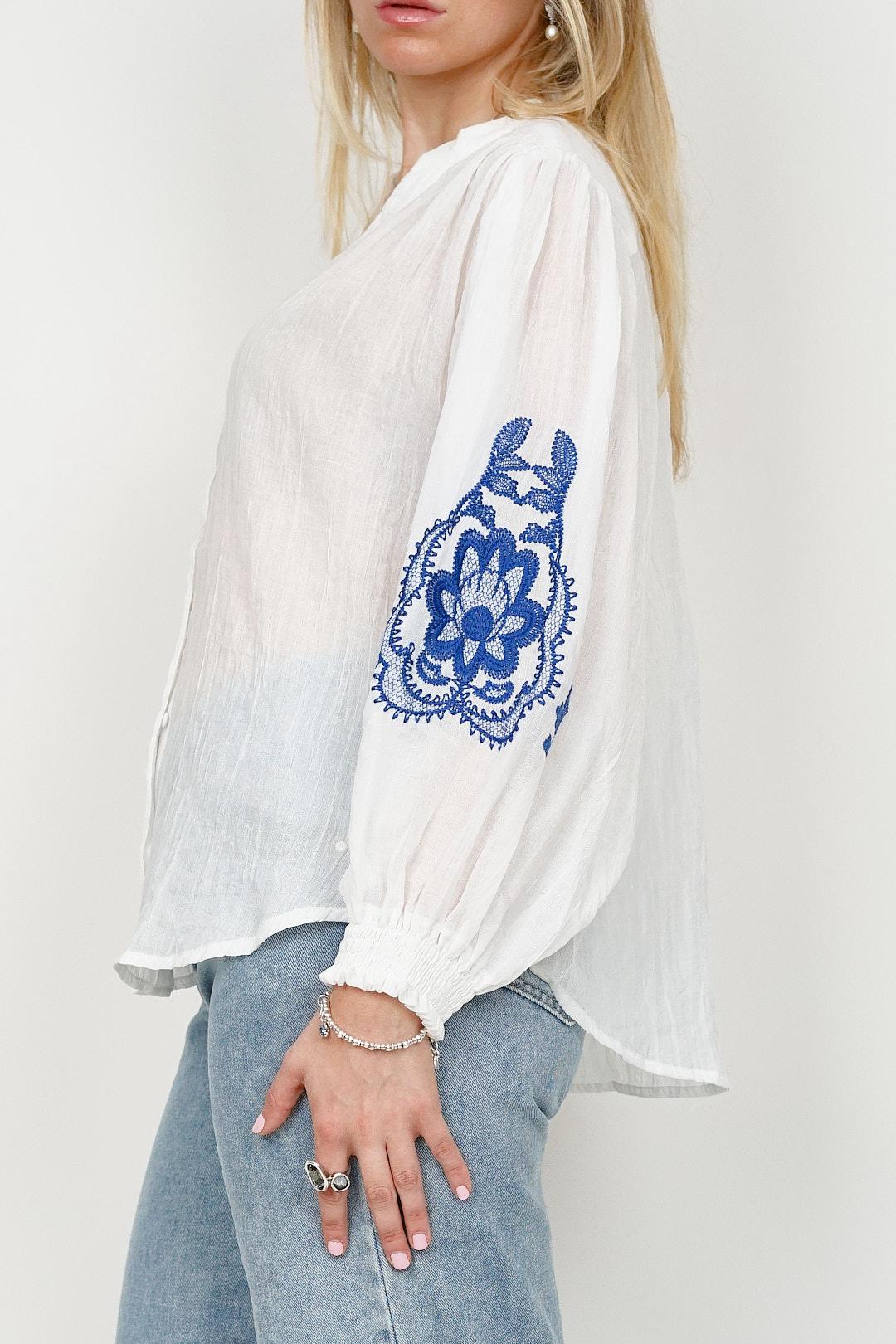Ycoo White Embroidered Blouse 4712