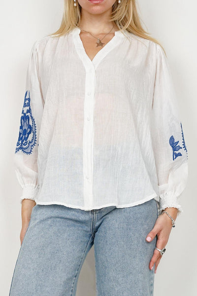 Ycoo White Embroidered Blouse 4712