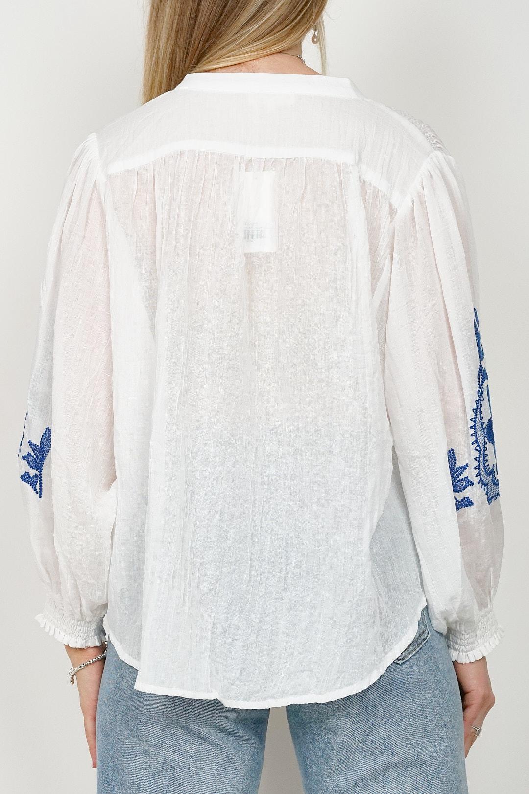 Ycoo White Embroidered Blouse 4712