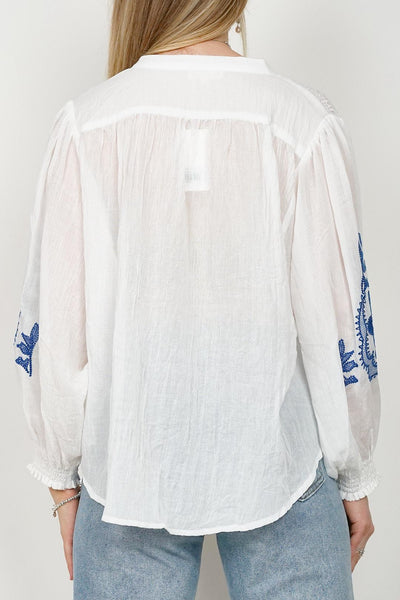 Ycoo White Embroidered Blouse 4712