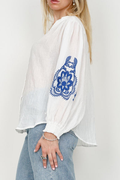 Ycoo White Embroidered Blouse 4712