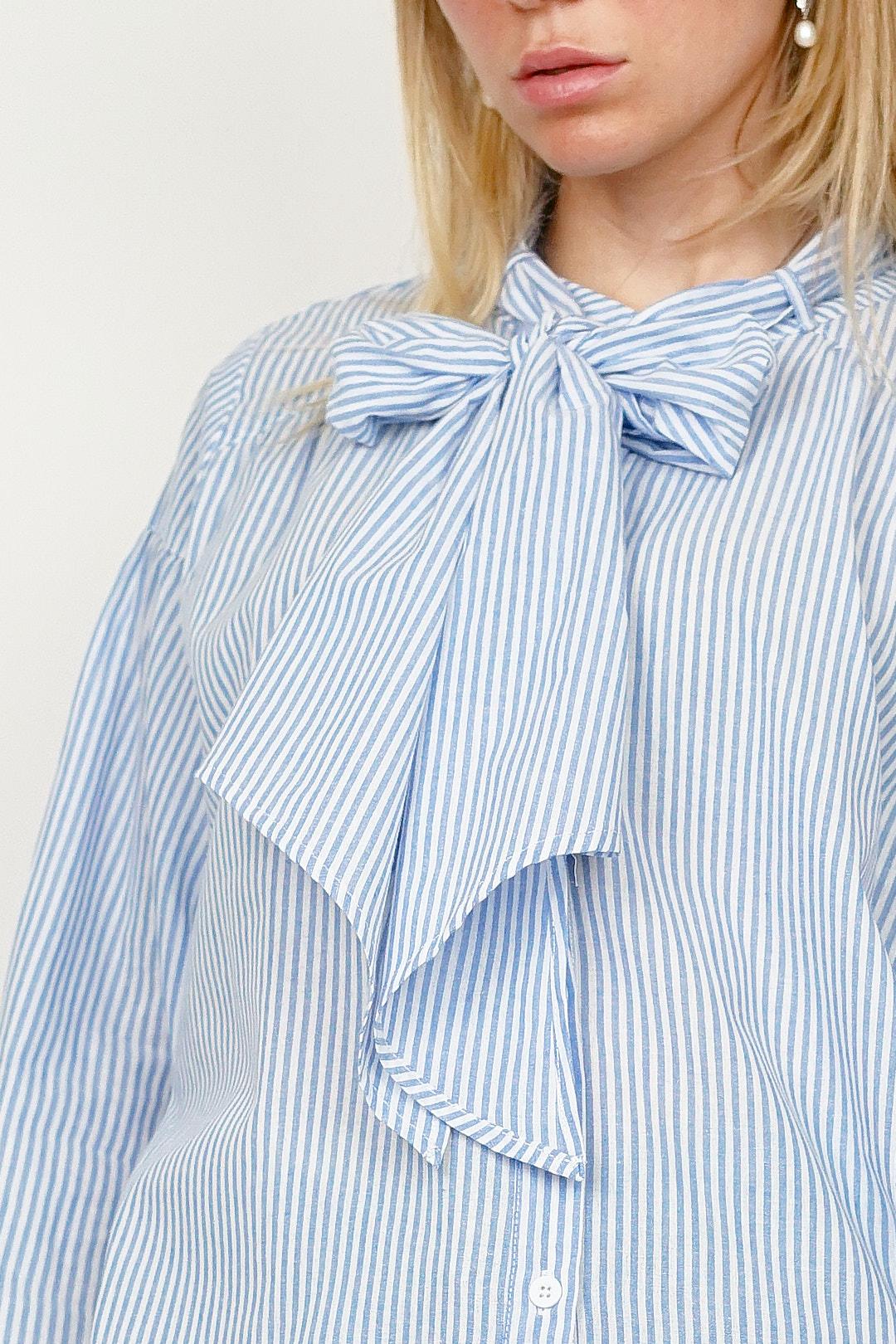 MM Tie Stripe Blouse