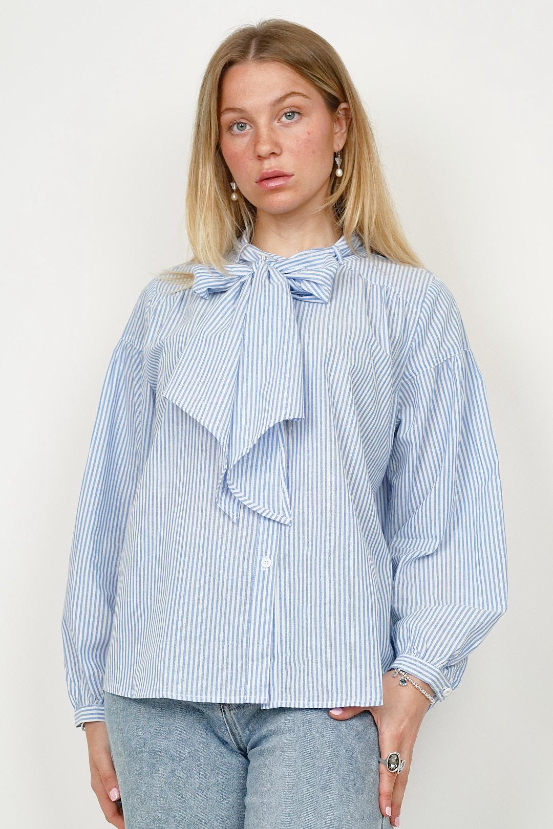 MM Tie Stripe Blouse