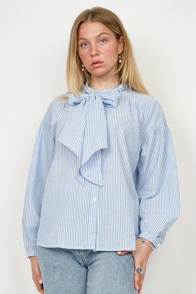 MM Tie Stripe Blouse