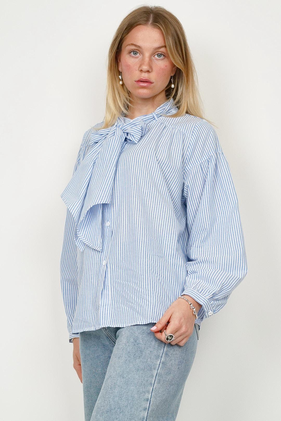 MM Tie Stripe Blouse