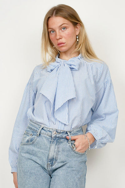 MM Tie Stripe Blouse