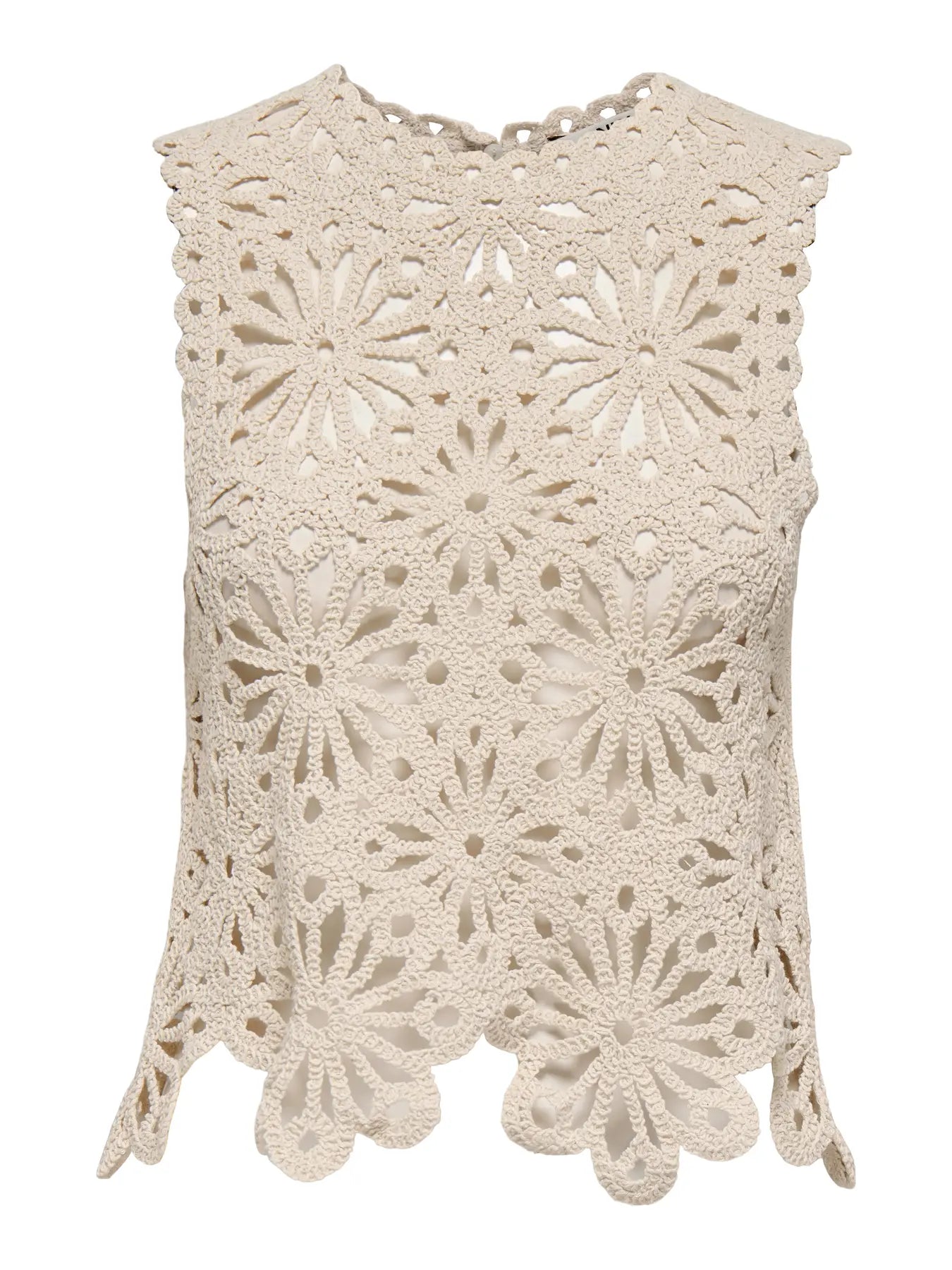 Leini Crochet Top Beige