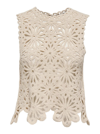 Leini Crochet Top Beige