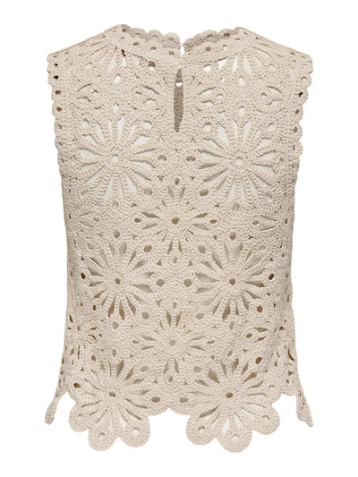 Leini Crochet Top Beige