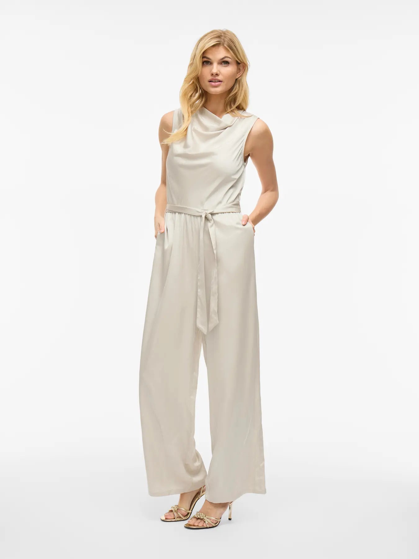 Satin Jumpsuit Cream