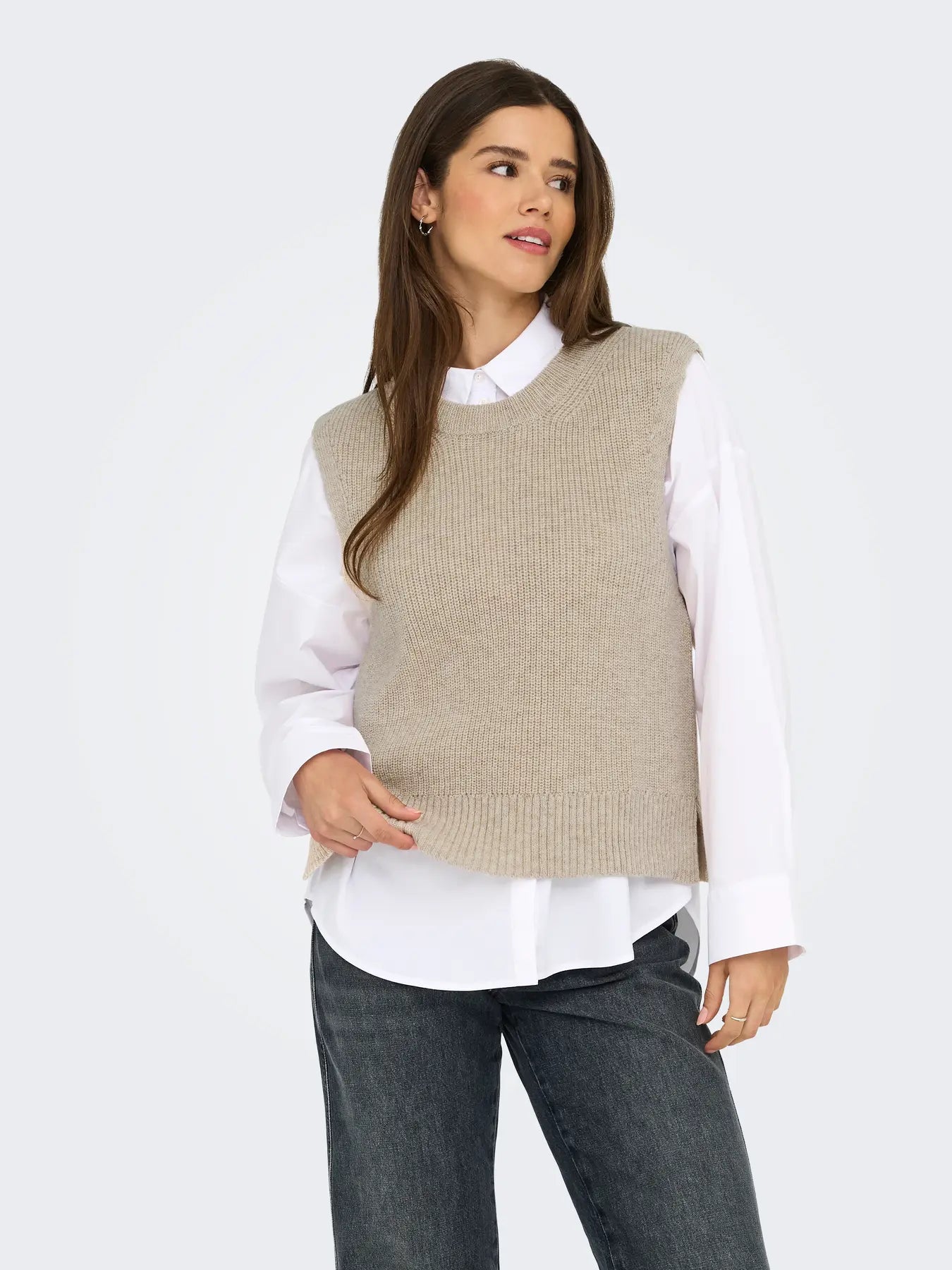 Paris Knit Vest Oat