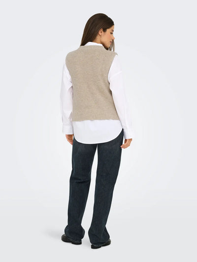 Paris Knit Vest Oat