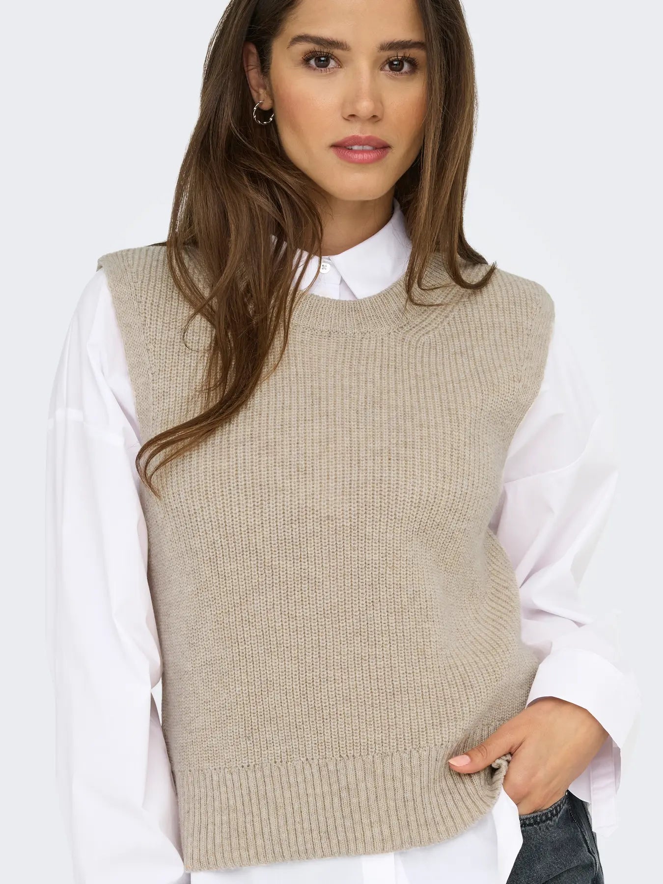Paris Knit Vest Oat