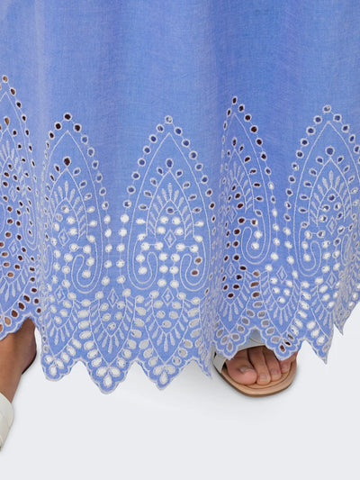 Broiderie Anglaise Skirt Blue