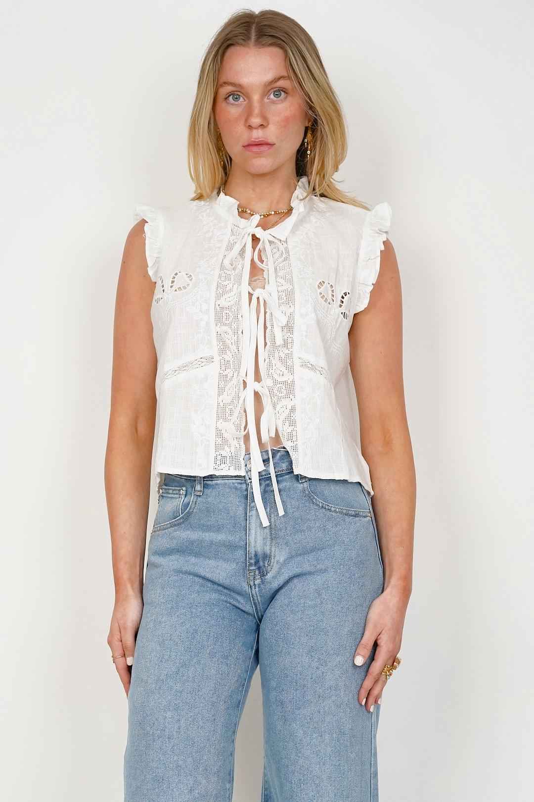 Bow Cotton Tie Top
