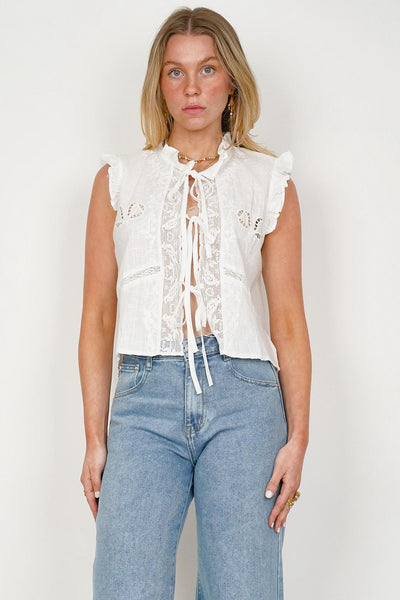 Bow Cotton Tie Top