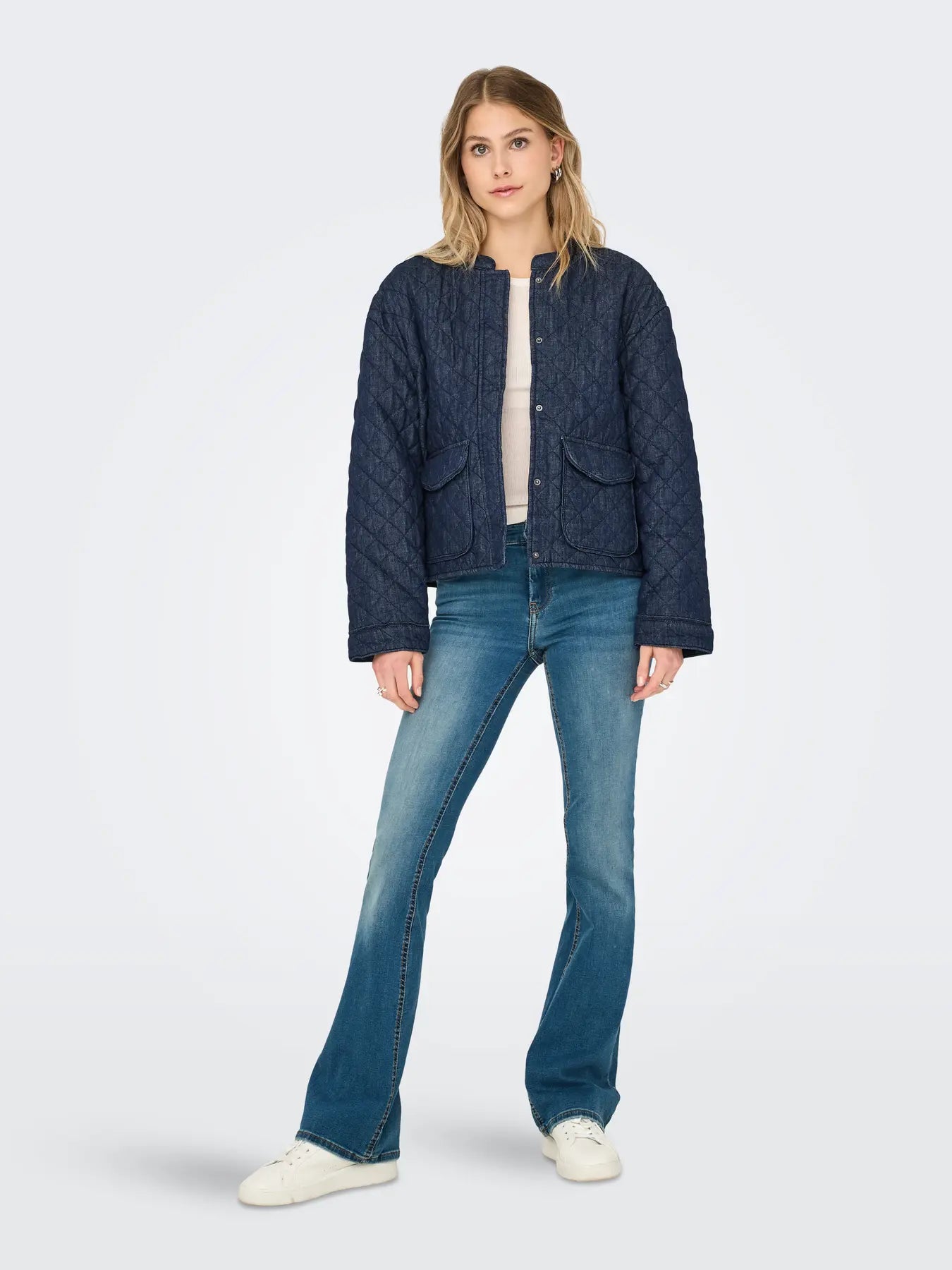 Quilted Denim Bomber Jacket
