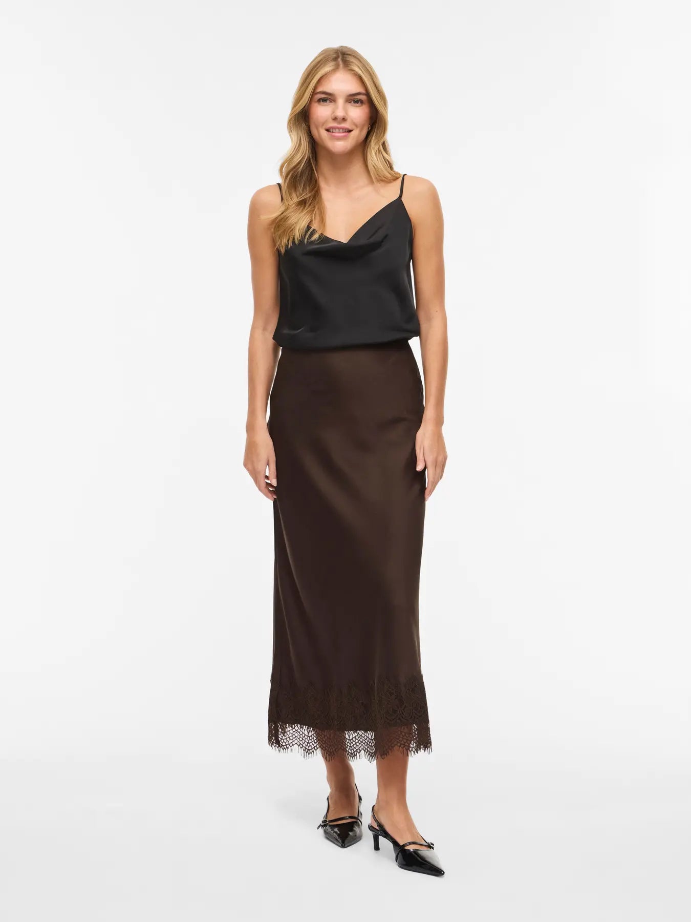 Viellette Lace Skirt Brown